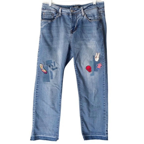 Kensie Denim - STRAIGHT LEG BOYFRIEND KENSIE HIGH RISE CROPPED RAW HEM DIY Y2K JEANS PA…